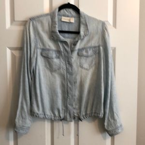 Chico’s denim jacket, washed denim